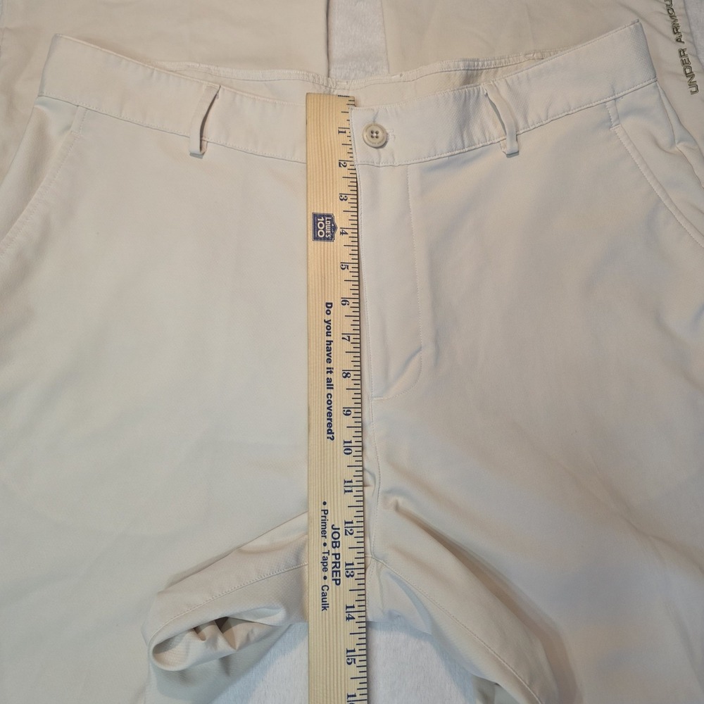 Under Armour Mens‎ 36x30 Performance Golf Pants Mens Beige Cream Wicking Tech - Picture 12 of 13